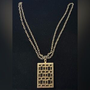 Park Lane Gold-Tone Faux Tortoiseshell Panel Pendant Necklace